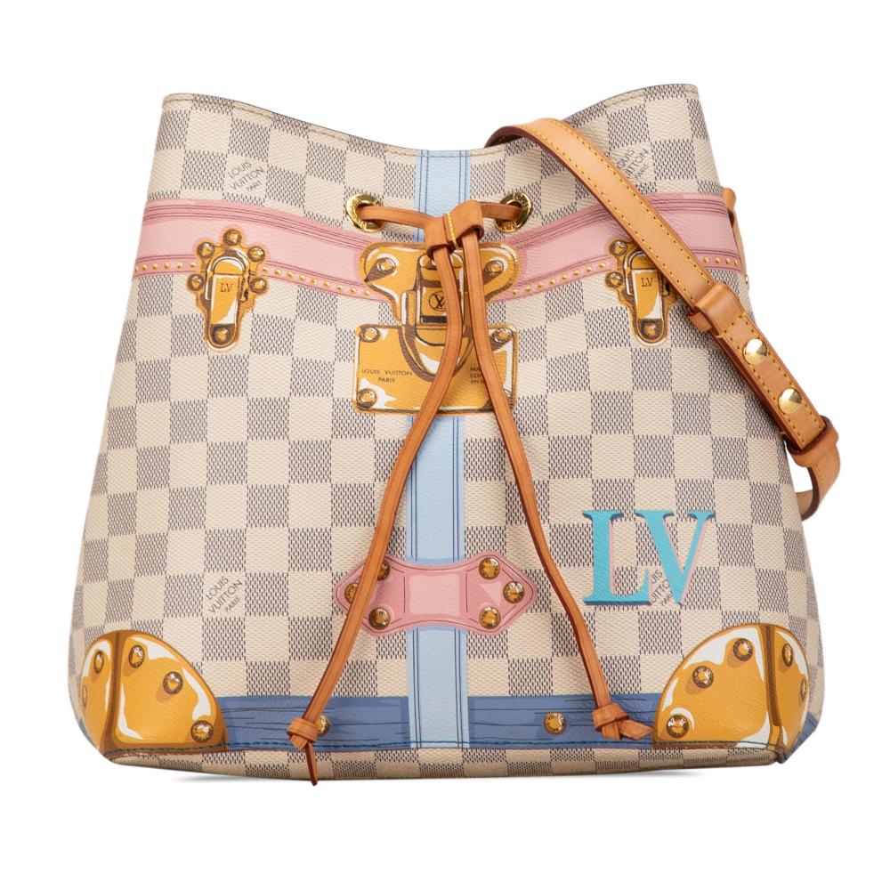 Louis Vuitton B Louis Vuitton White Damier Canvas Canvas Damier Azur Summer Trunks Neonoe France