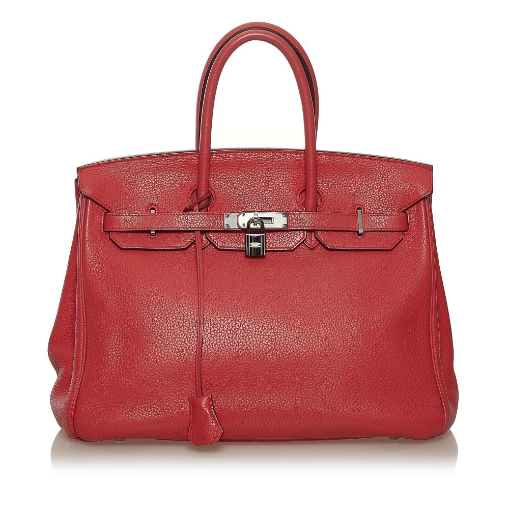 Hermès B Hermès Red Calf Leather 2010 Clemence Birkin 35 France