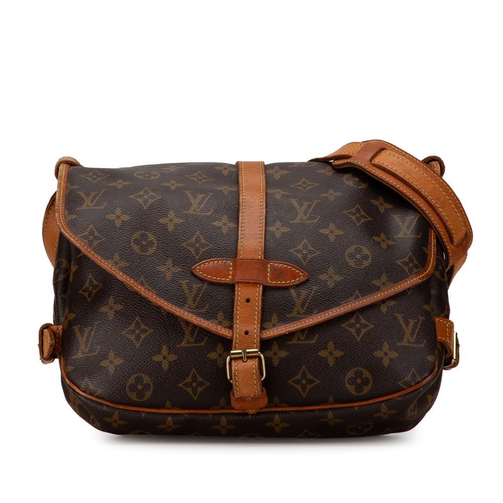 Louis Vuitton B Louis Vuitton Brown Monogram Canvas Canvas Monogram Saumur 30 France