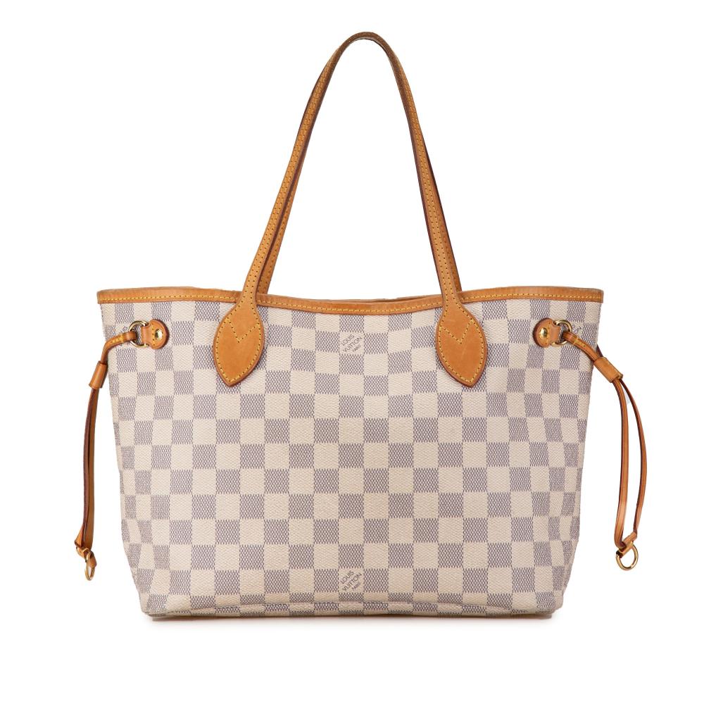 Louis Vuitton B Louis Vuitton White Damier Canvas Canvas Damier Azur Neverfull PM France