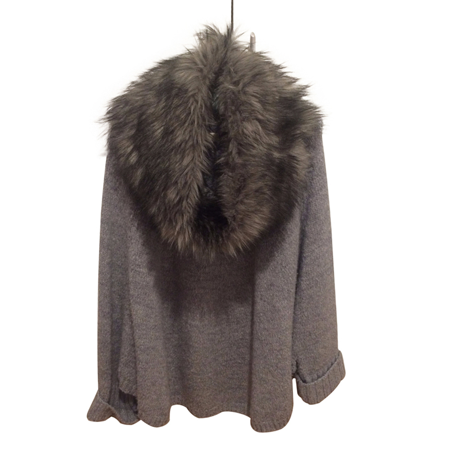 michael kors fur poncho