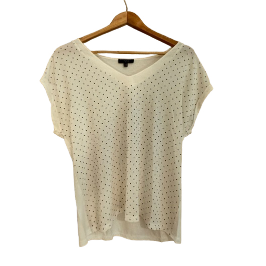 123 Paris White polka-dot top