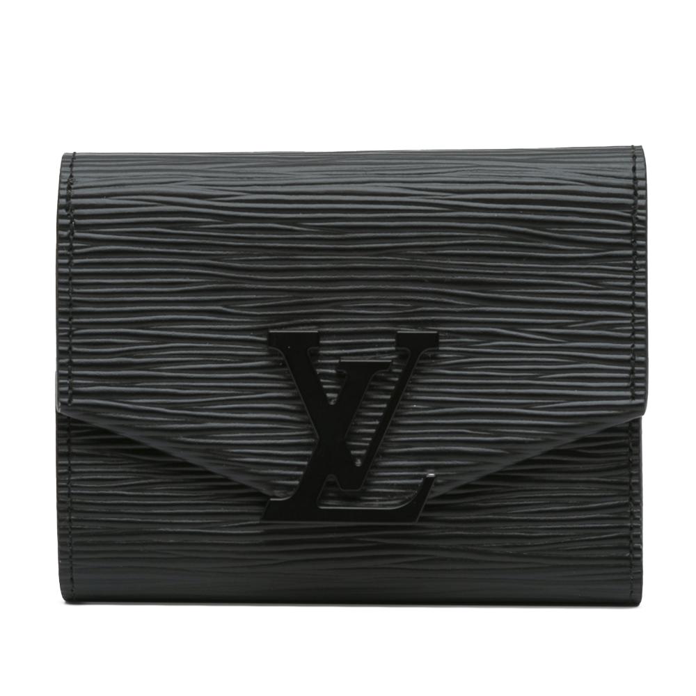 Louis Vuitton AB Louis Vuitton Black Epi Leather Leather Epi Grenelle Compact Wallet Italy