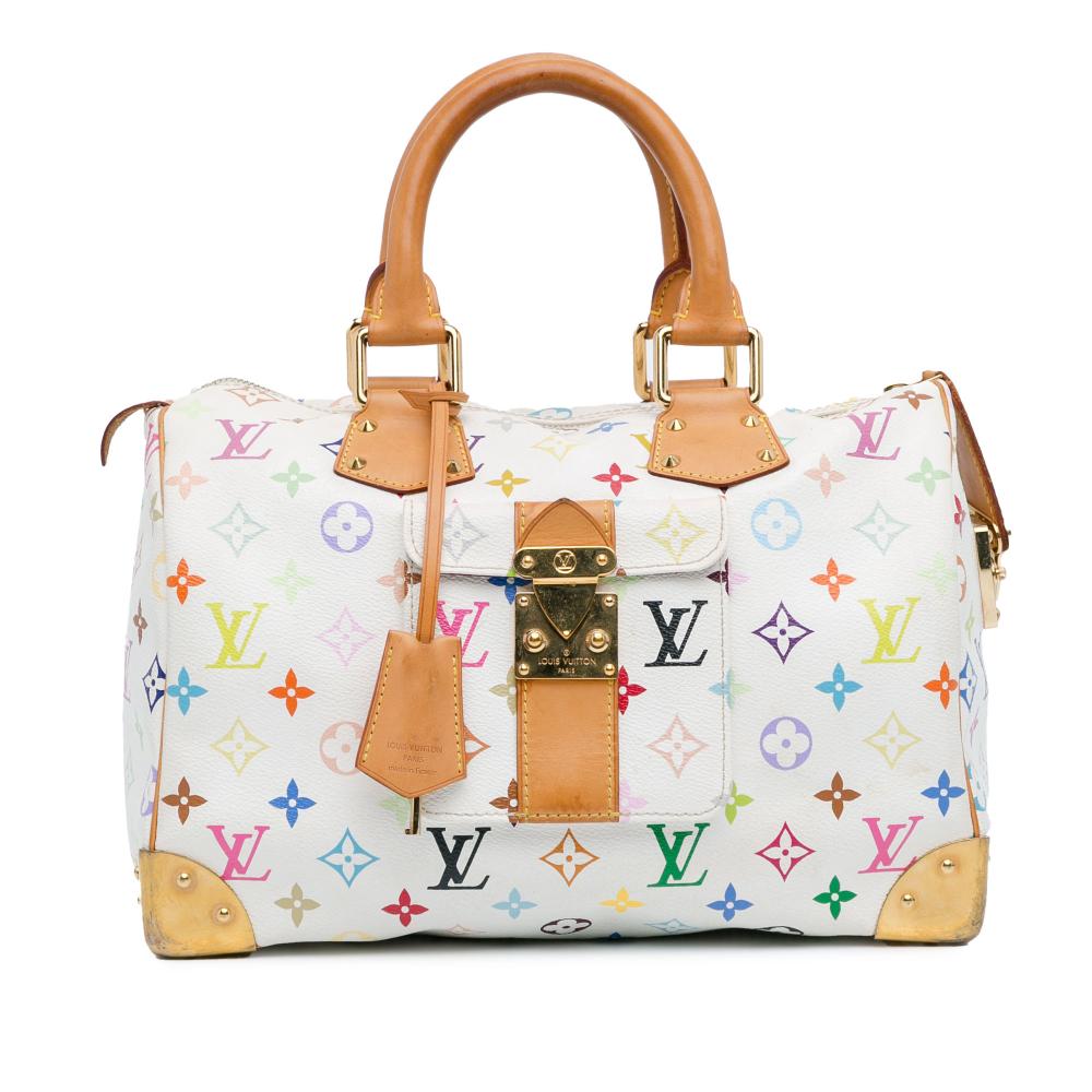 Louis Vuitton AB Louis Vuitton White Monogram Multicolore Canvas Canvas Monogram Multicolore Speedy 30 France