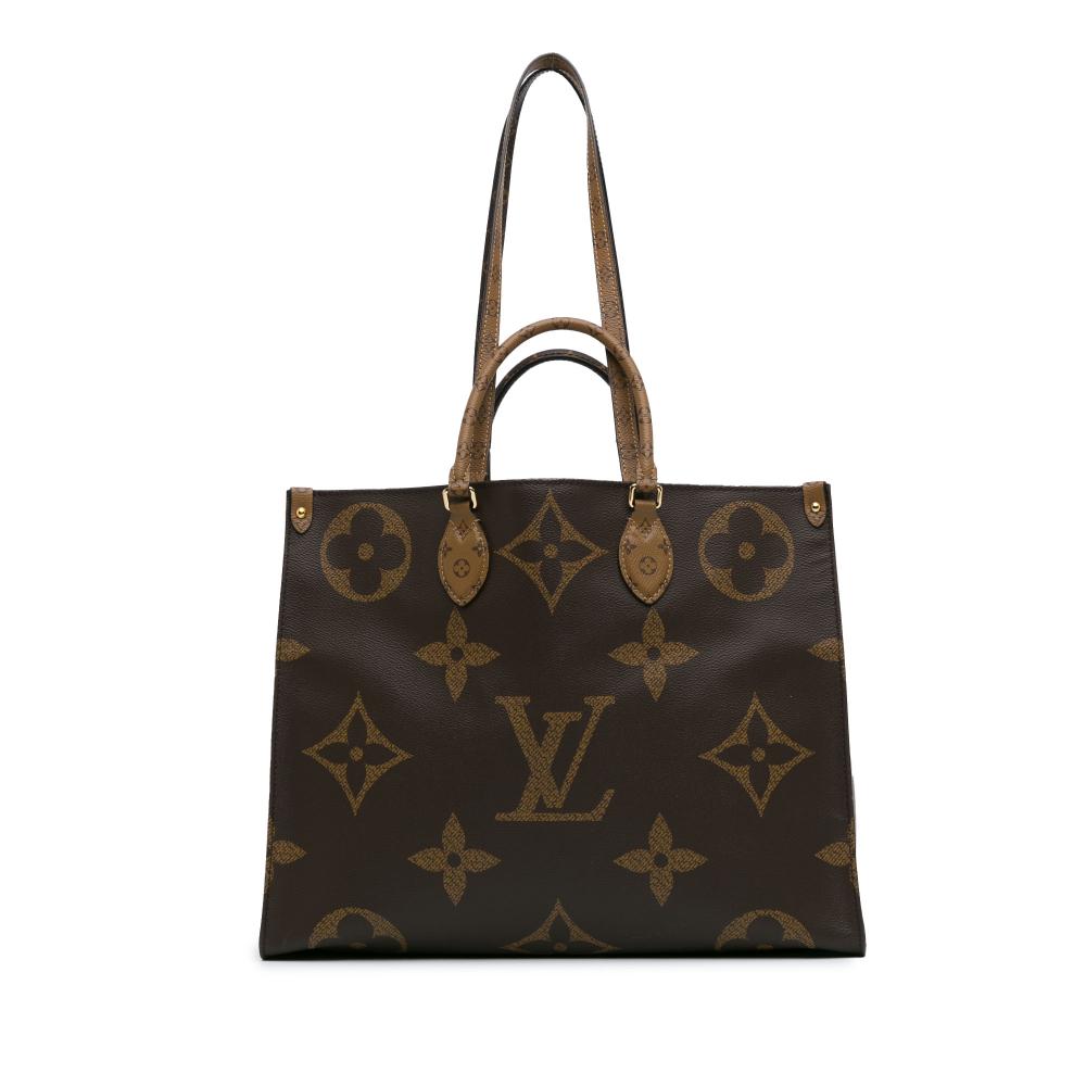 Louis Vuitton B Louis Vuitton Brown Monogram Canvas Canvas Monogram Reverse Giant OnTheGo GM Italy