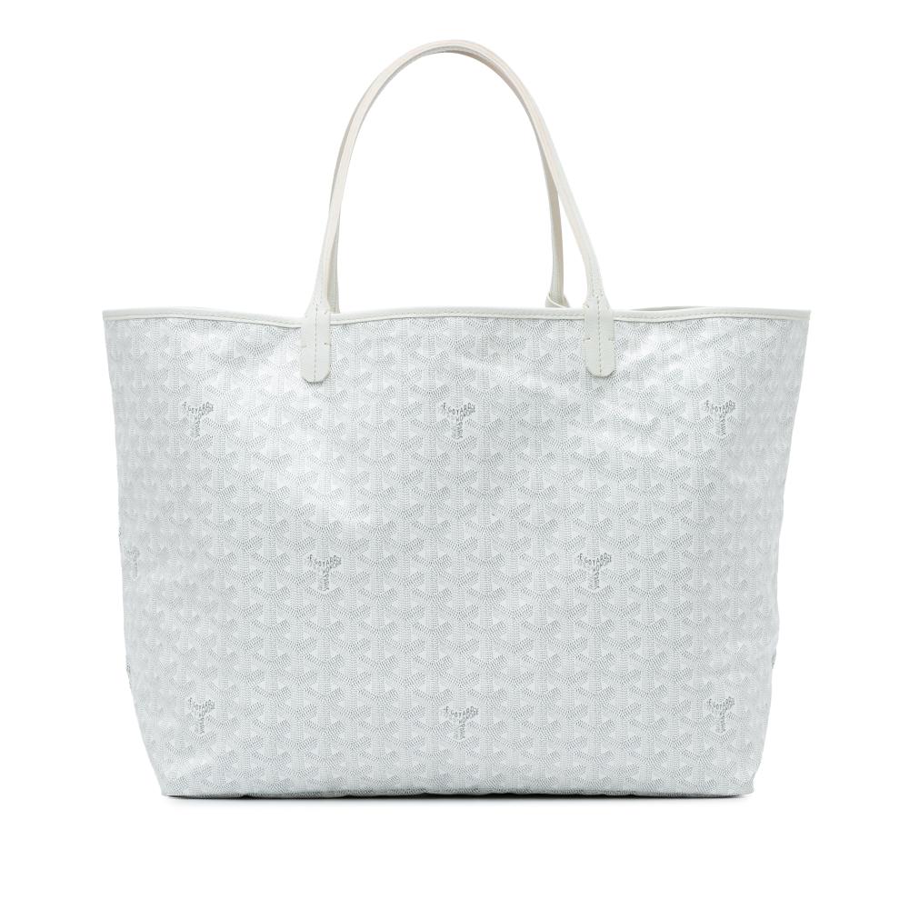 Goyard AB Goyard White Coated Canvas Fabric Goyardine Saint Louis GM France