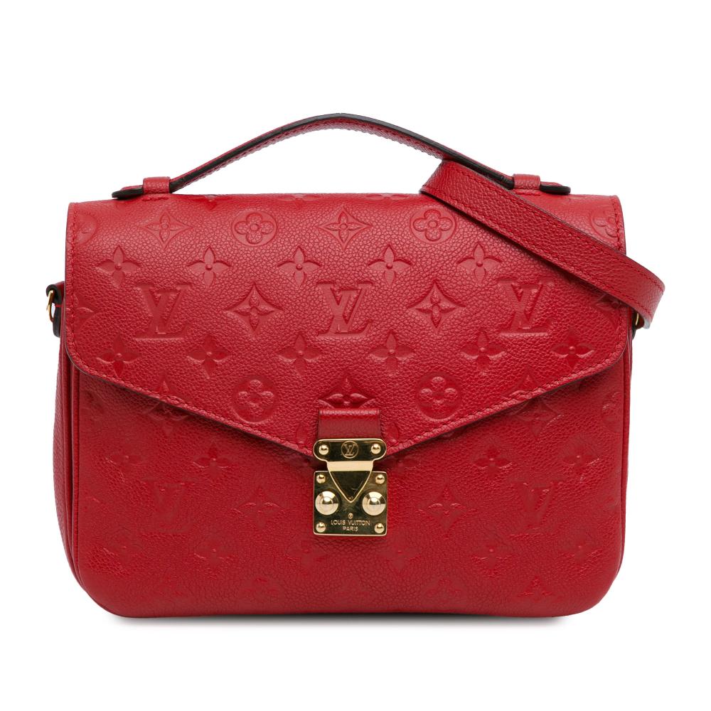 Louis Vuitton B Louis Vuitton Red Monogram Empreinte Leather Pochette Metis France