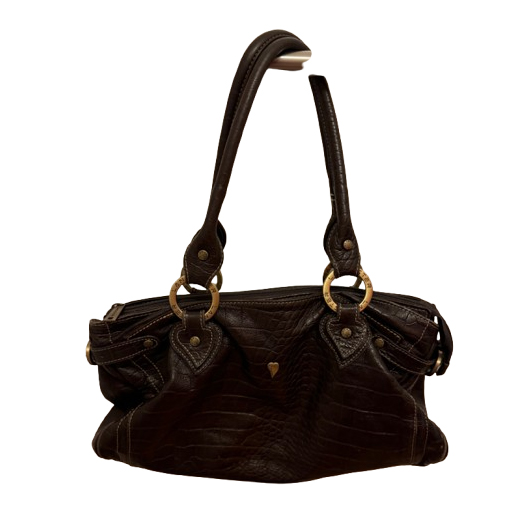 Lancaster Paris Lancaster TBEG dark brown crocodile-effect leather handbag