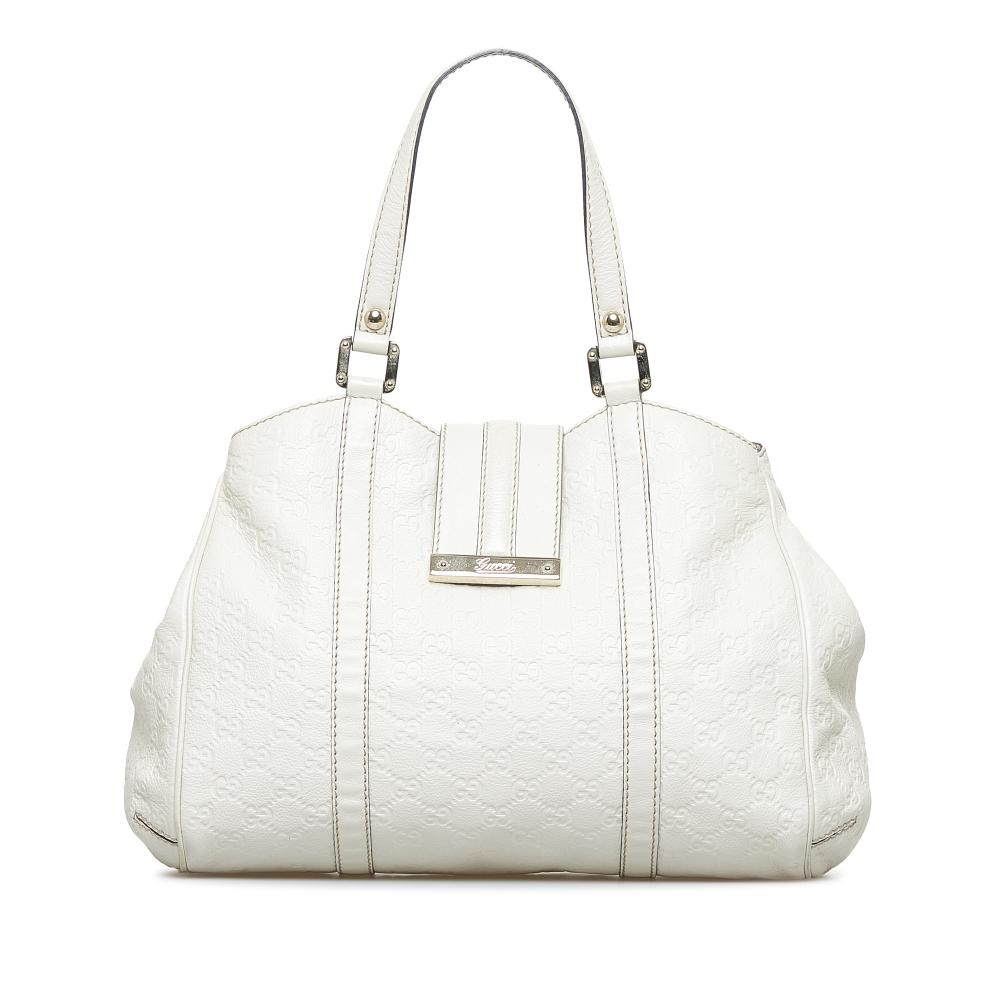 Gucci B Gucci White Calf Leather Guccissima New Ladies Italy