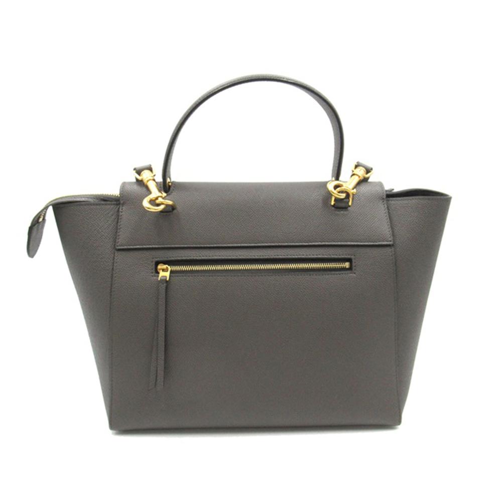 Celine B Celine Gray Calf Leather Mini Belt Satchel Italy