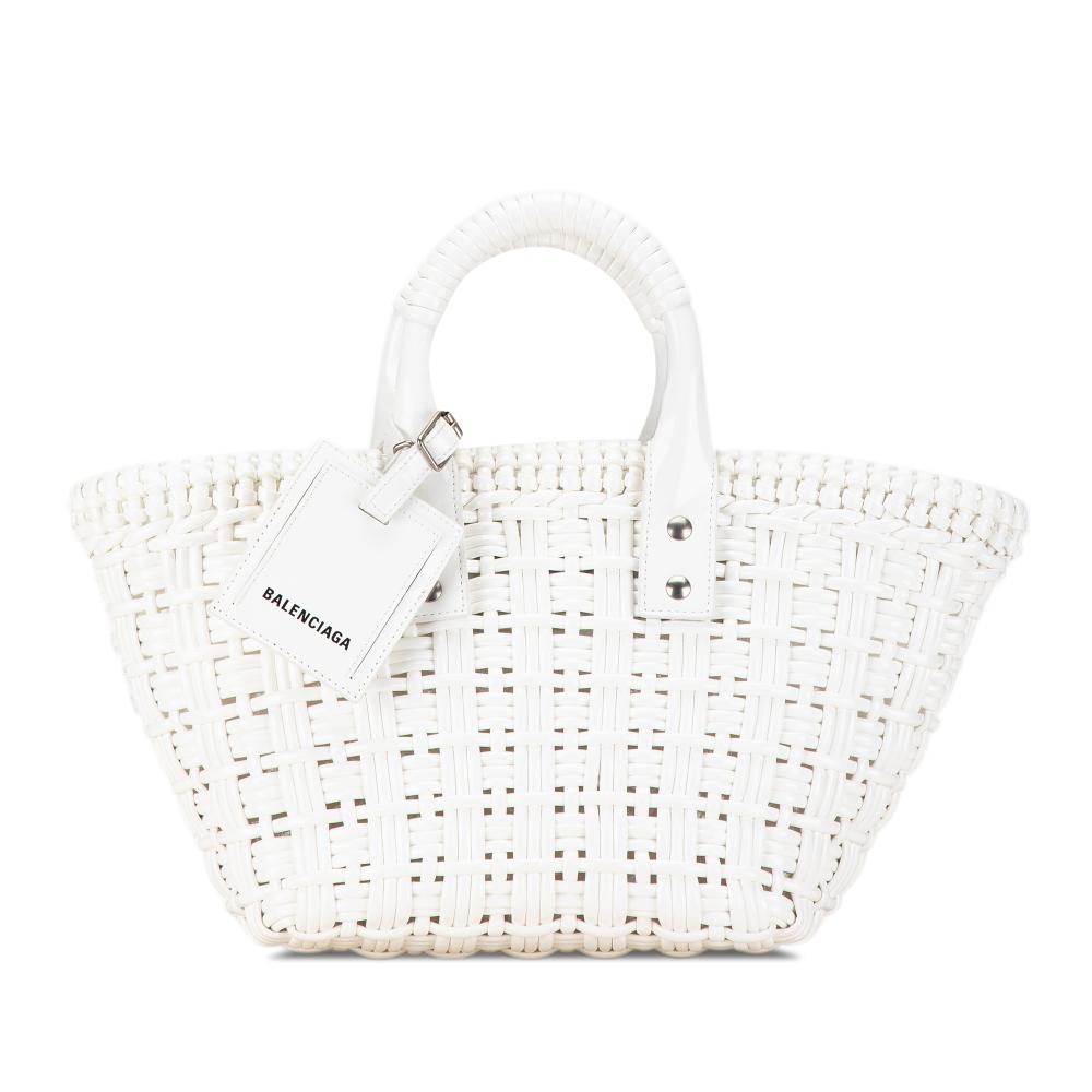 Balenciaga AB Balenciaga White PVC Plastic XS Bistro Basket Bag Italy