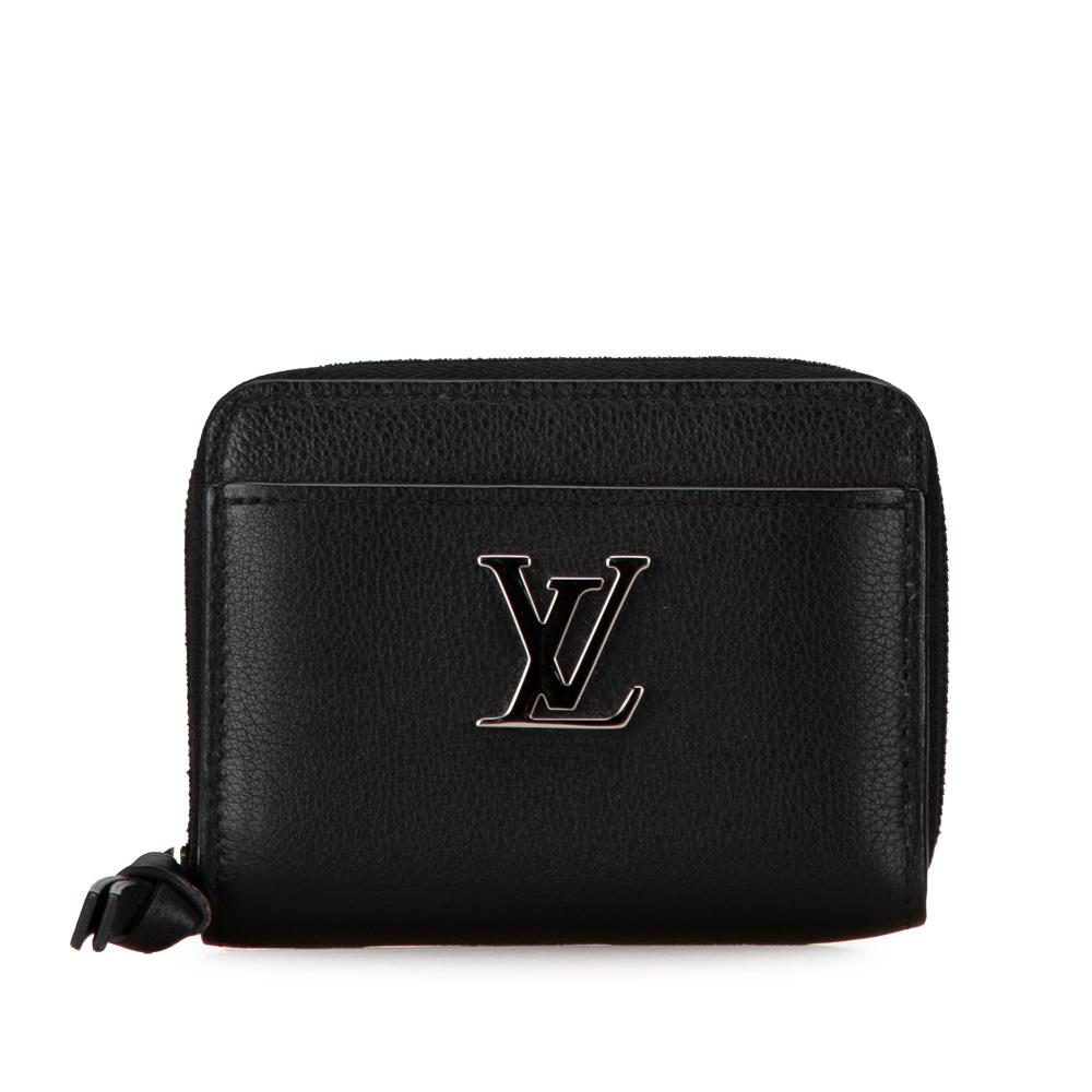 Louis Vuitton AB Louis Vuitton Black Calf Leather Lock Me Zippy Coin Purse Spain