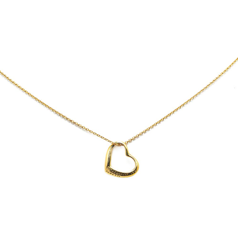 Tiffany & Co B Tiffany Gold 18K Yellow Gold Metal Elsa Peretti 18K Open Heart Pendant Necklace Spain