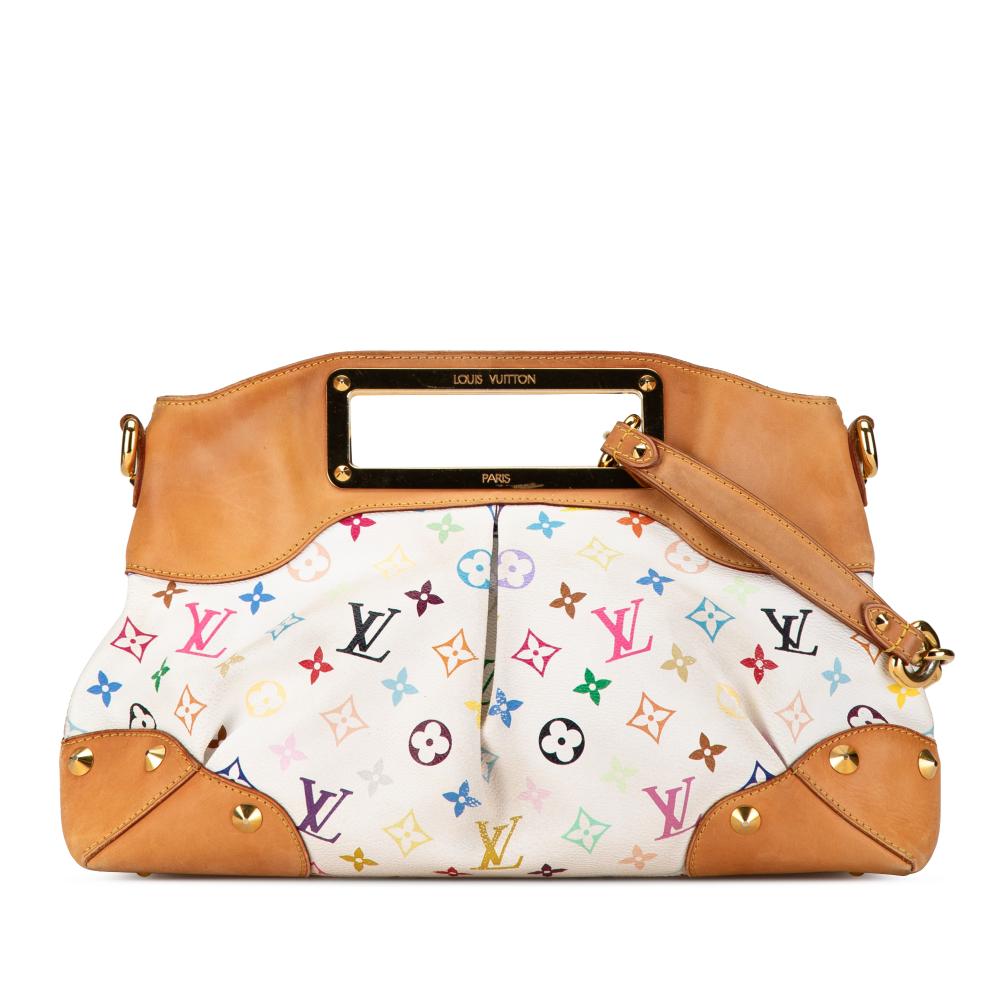 Louis Vuitton B Louis Vuitton White Monogram Multicolore Canvas Canvas Monogram Multicolore Judy MM France