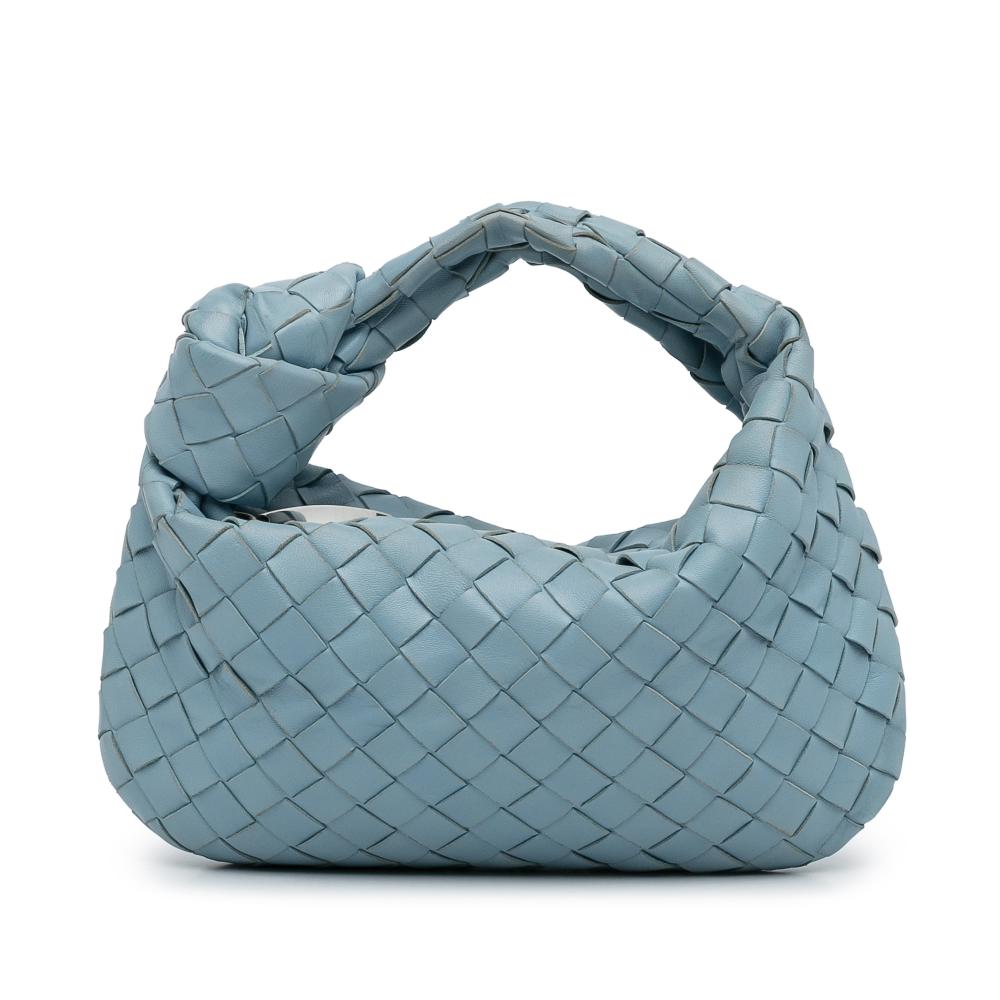 Bottega Veneta B Bottega Veneta Blue Light Blue Nappa Leather Leather Mini Nappa Intrecciato Jodie Italy