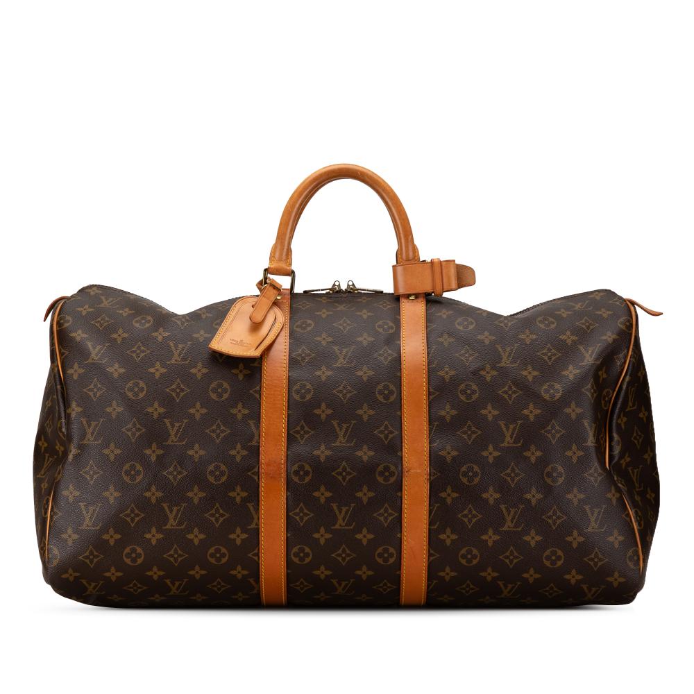 Louis Vuitton B Louis Vuitton Brown Monogram Canvas Canvas Monogram Keepall 55 France