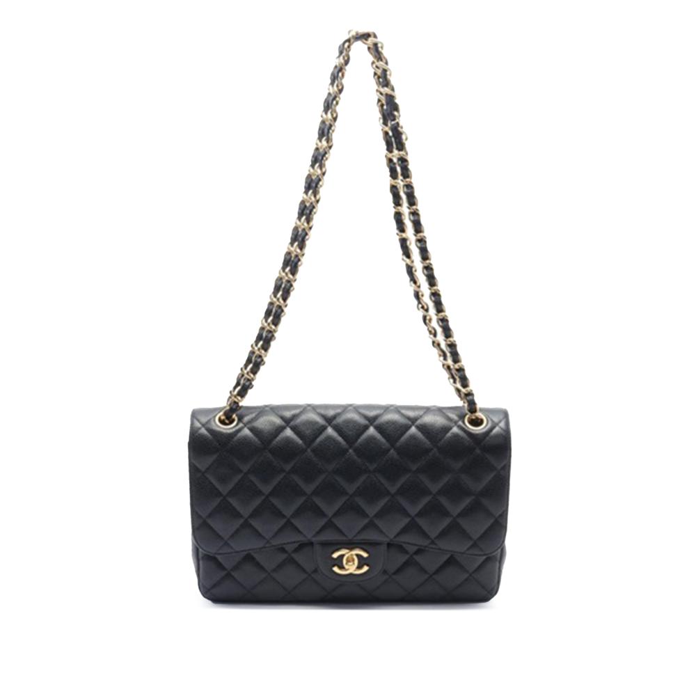 Chanel AB Chanel Black Caviar Leather Leather Jumbo Classic Caviar Double Flap Italy