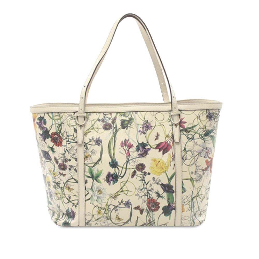 Gucci B Gucci White Calf Leather Flora Nice Italy