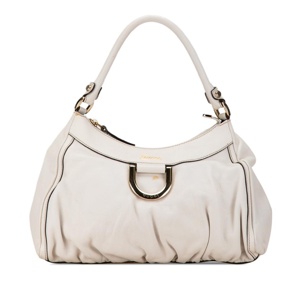 Gucci B Gucci White Calf Leather Abbey D-Ring Shoulder Bag Italy