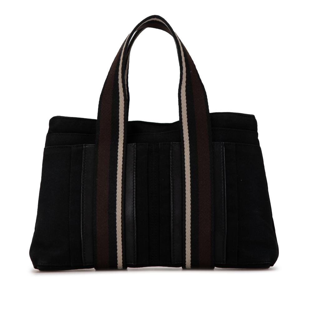 Hermès B Hermès Black Canvas Fabric Sac Troca Horizontal PM France