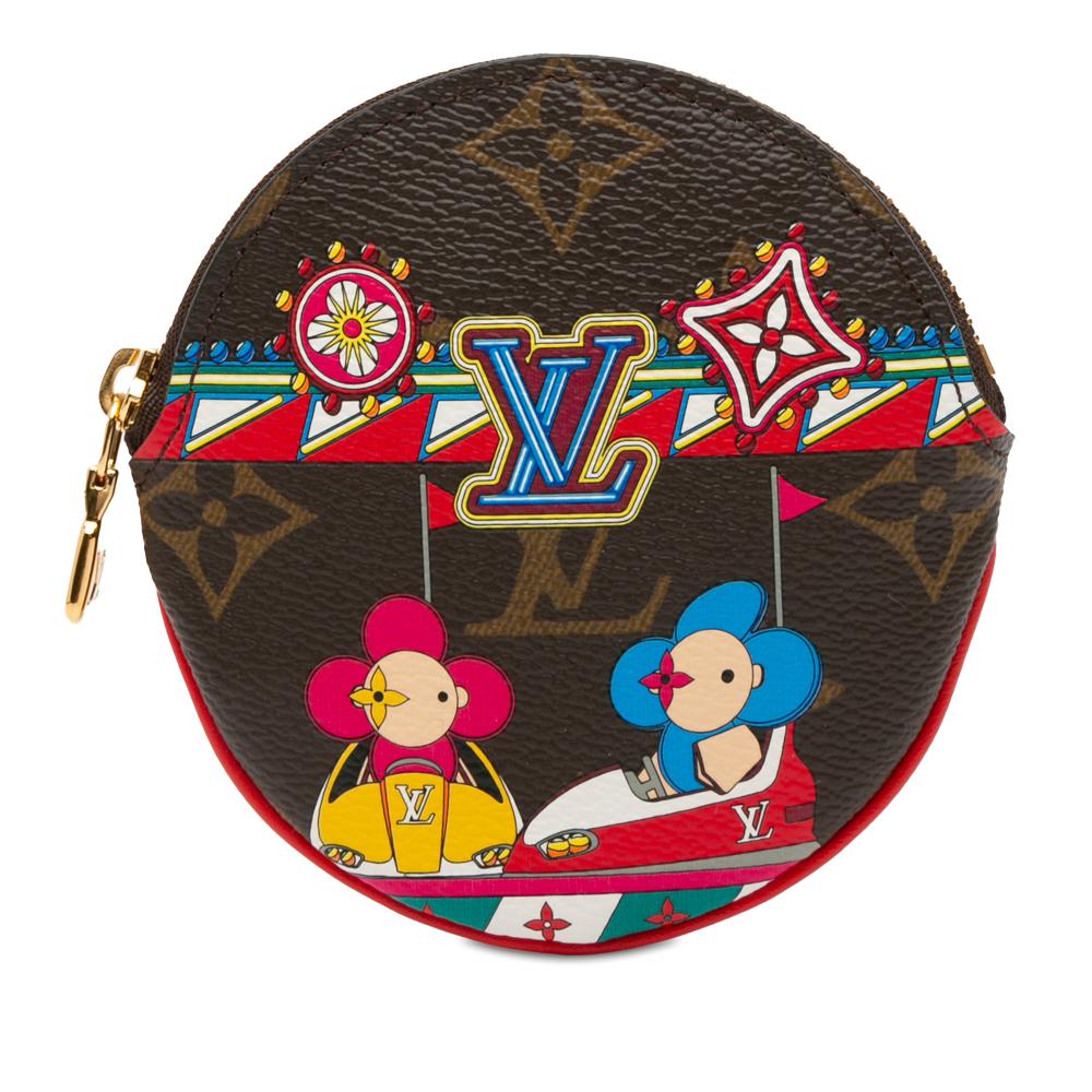 Louis Vuitton Brown Monogram Vivienne Christmas Animation Bumper Cars Round Coin Purse France