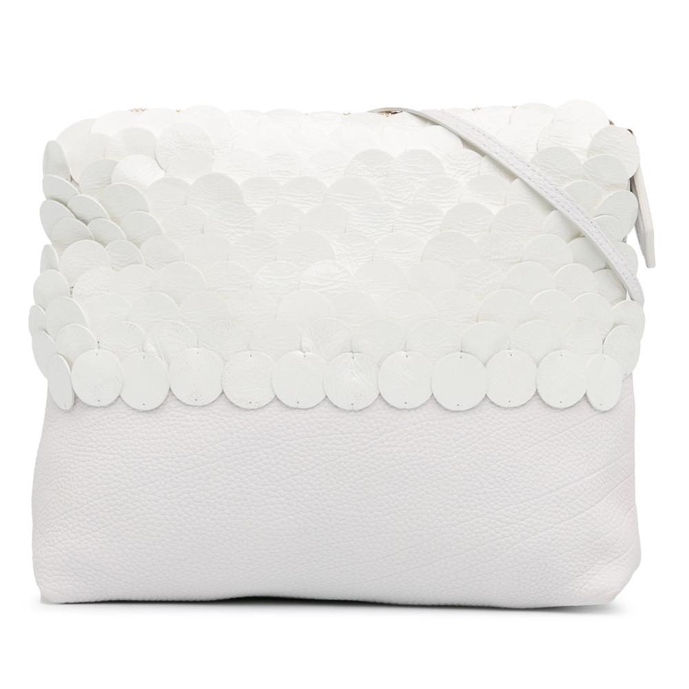 Burberry AB Burberry White Calf Leather The Petal Clutch With Strap Italy