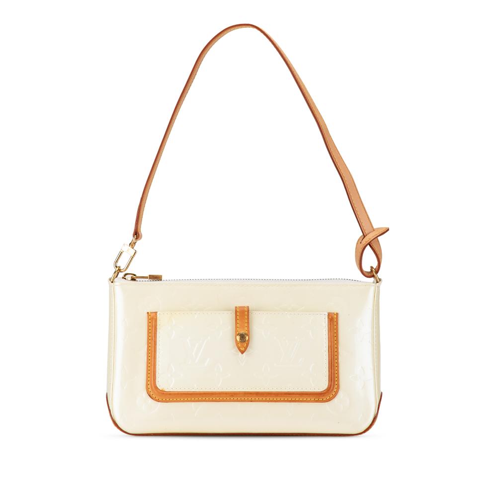 Louis Vuitton B Louis Vuitton White Vernis Leather Leather Monogram Vernis Mallory Square Spain