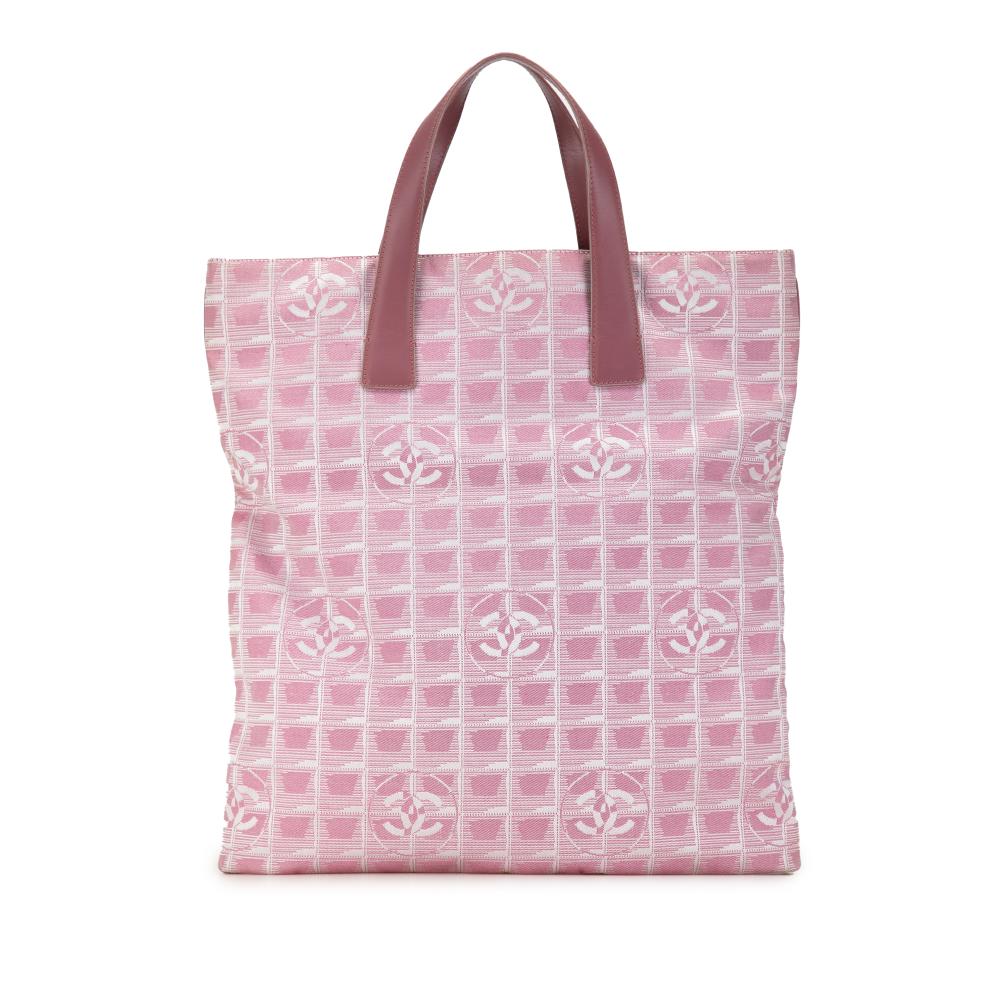 Chanel B Chanel Pink Nylon Fabric New Travel Line Tote Italy