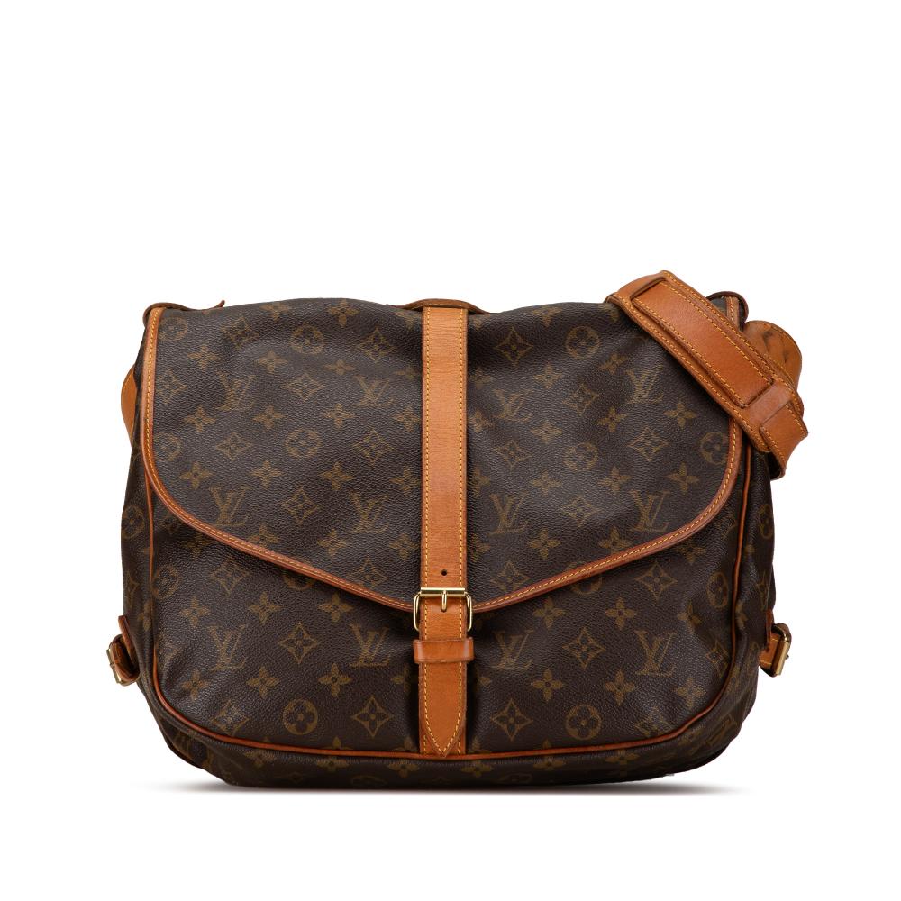 Louis Vuitton B Louis Vuitton Brown Monogram Canvas Canvas Monogram Saumur 35 France