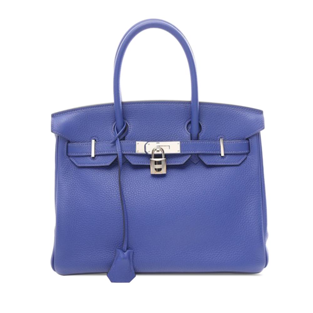 Hermès AB Hermès Blue Calf Leather Clemence Birkin Retourne 30 France