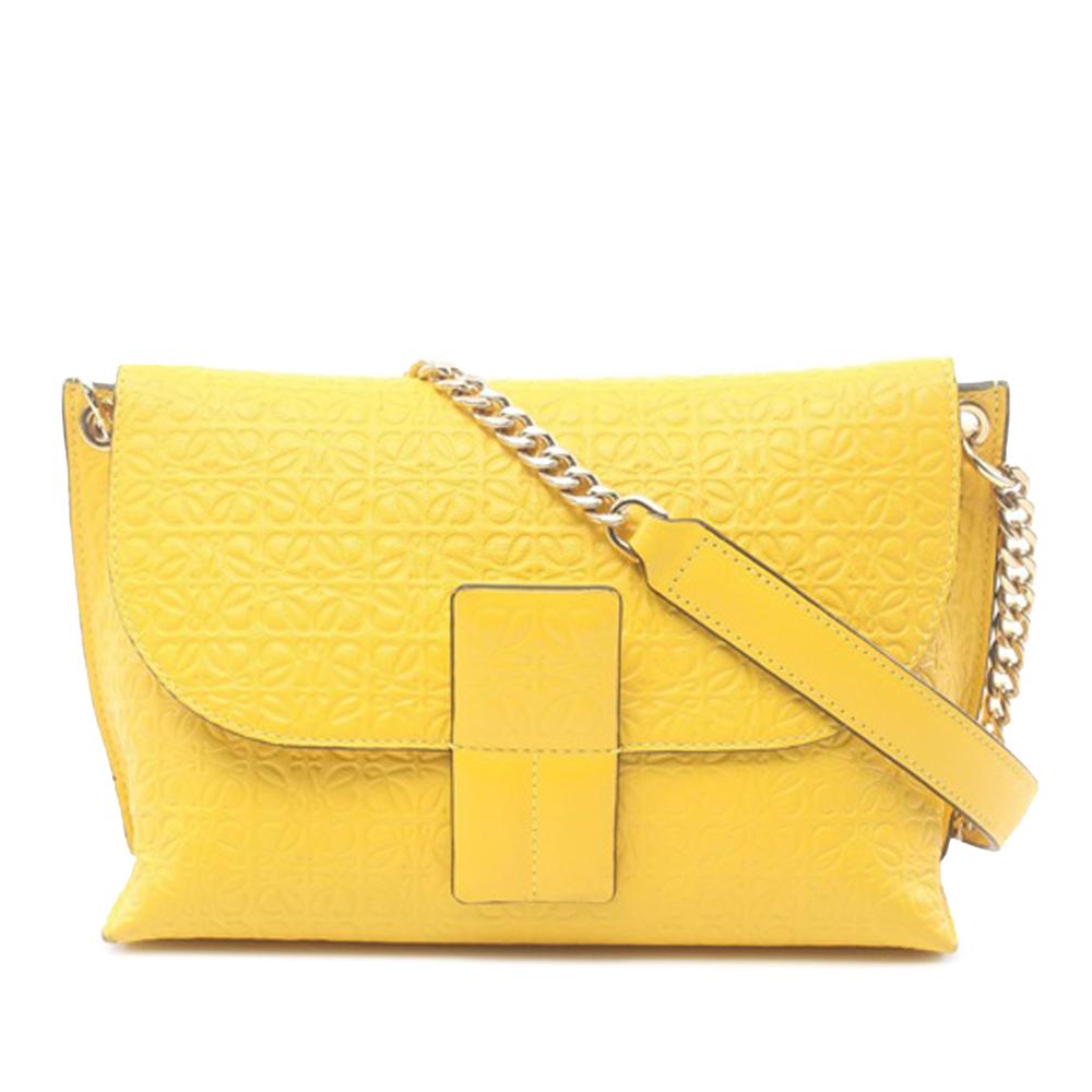 Loewe B LOEWE Yellow Calf Leather Repeat Anagram Avenue Crossbody Spain