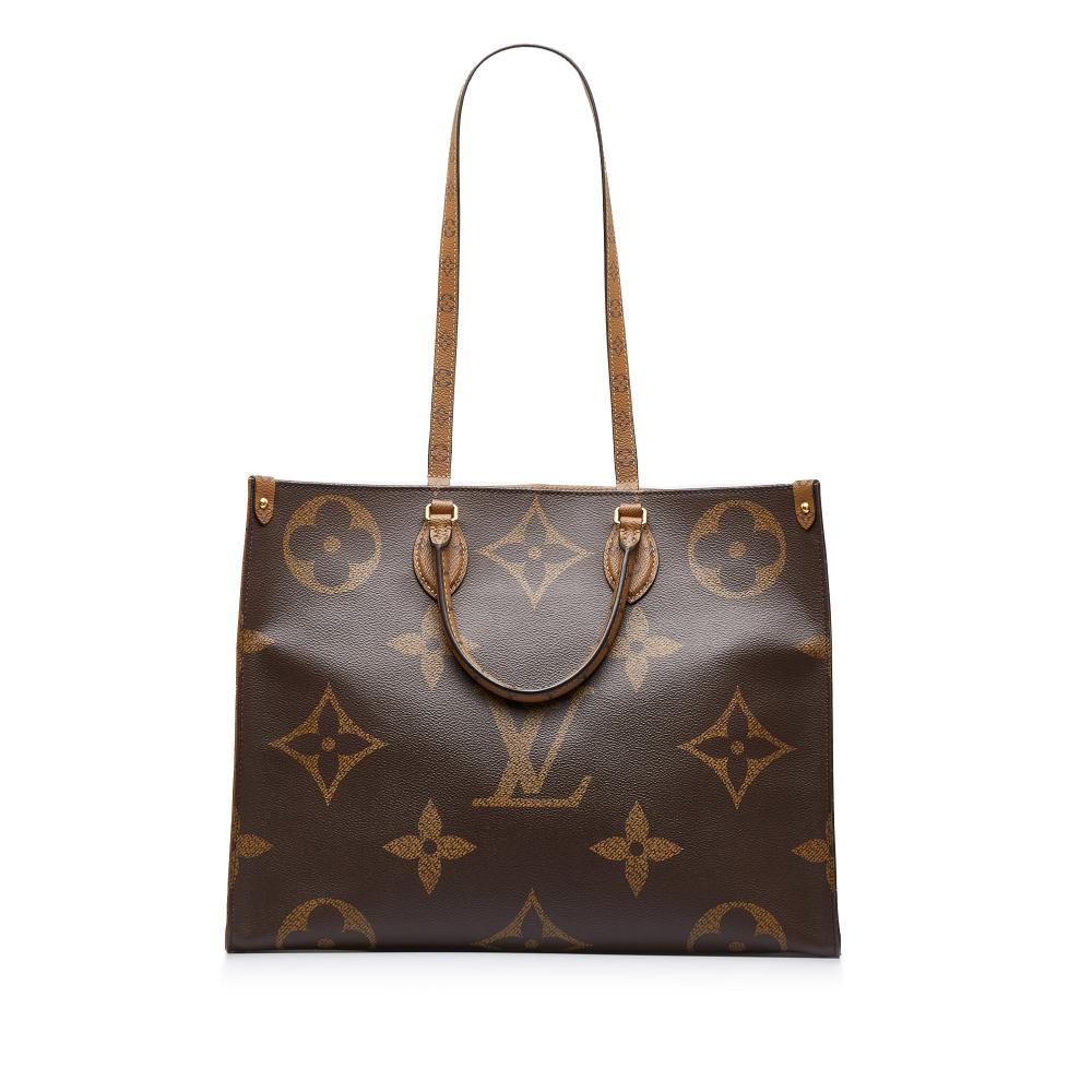 Louis Vuitton AB Louis Vuitton Brown Monogram Canvas Canvas Monogram Reverse Giant OnTheGo GM Italy