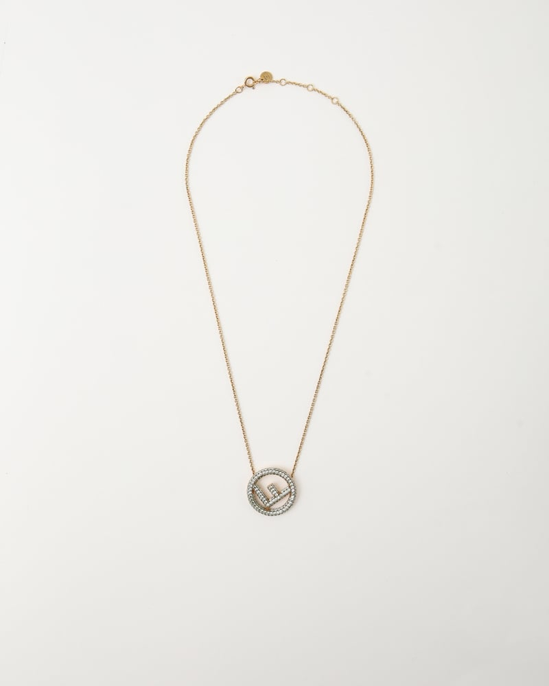 Fendi F Rhinestone Necklace