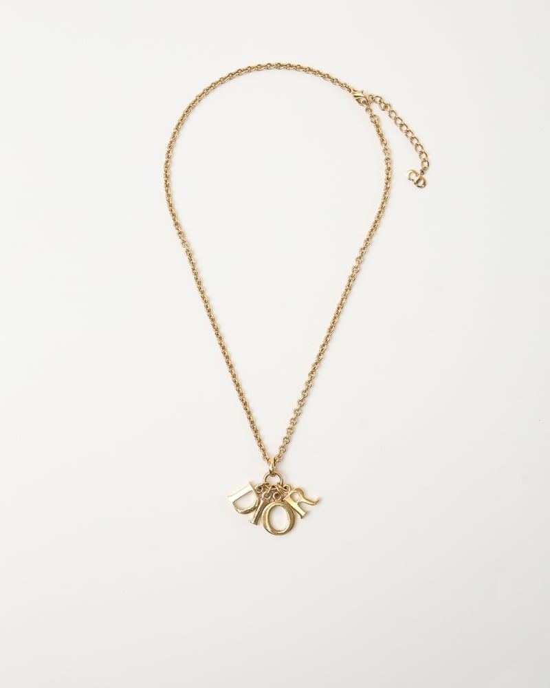 Christian Dior Logo Charm Necklace