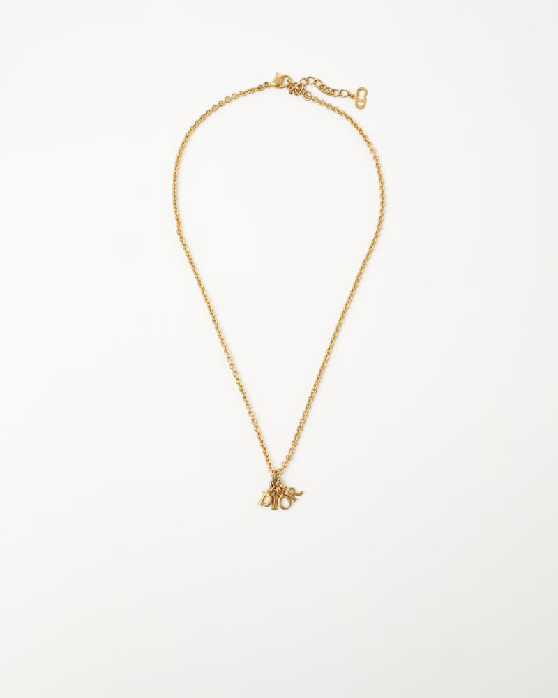 Christian Dior Logo Charm Necklace