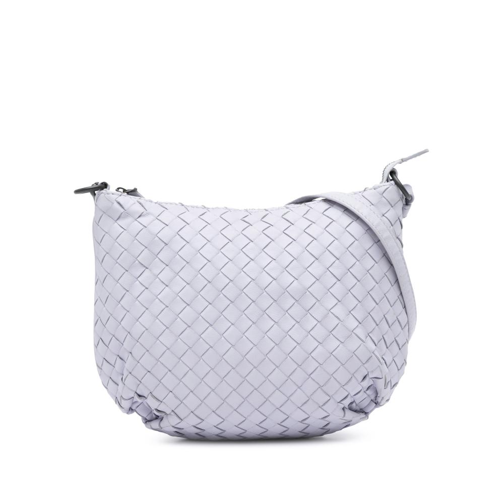 Bottega Veneta AB Bottega Veneta White Calf Leather Intrecciato Hobo Bag Italy