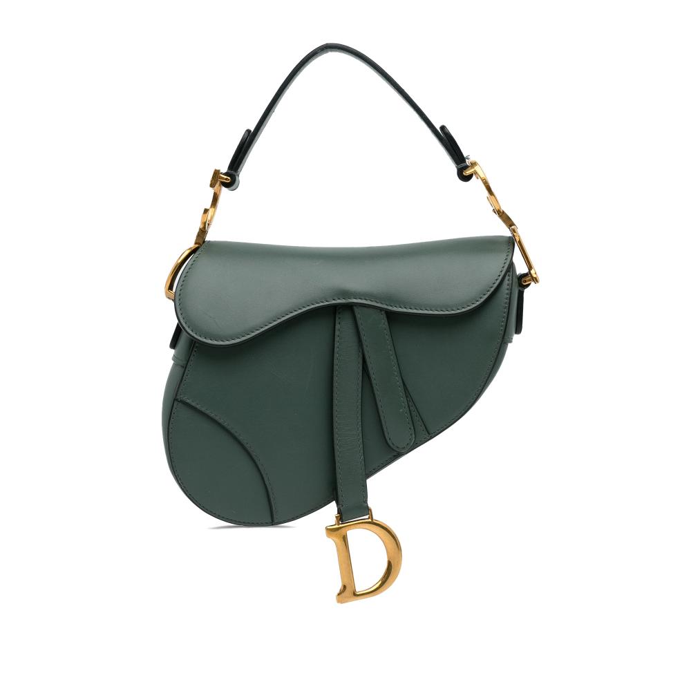 Christian Dior AB Dior Green Calf Leather Mini Saddle Bag Italy