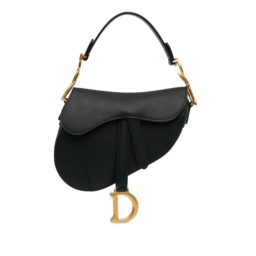 Christian Dior AB Dior Black Calf Leather Mini Saddle Bag Italy