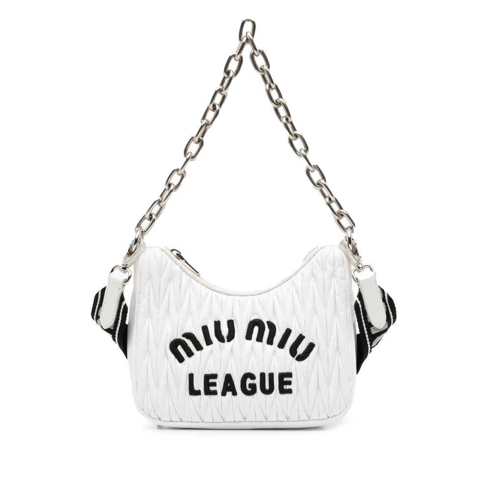 Miu Miu B Miu Miu White Calf Leather Matelasse League Bag Italy