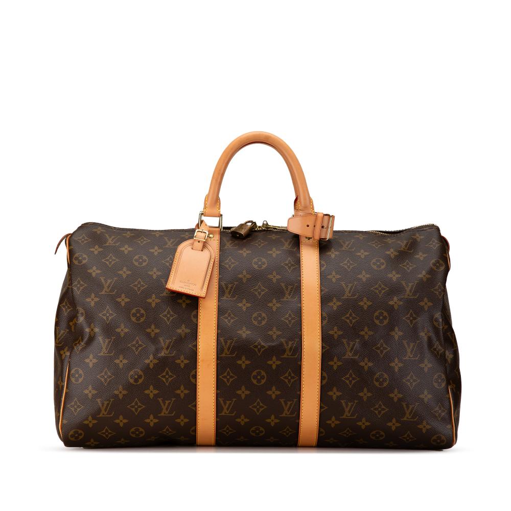 Louis Vuitton B Louis Vuitton Brown Monogram Canvas Canvas Monogram Keepall 50 France