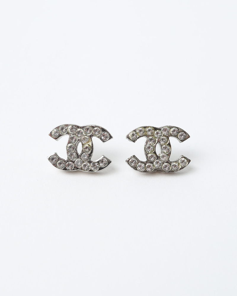 Chanel Coco mark Rhinestone Earrings