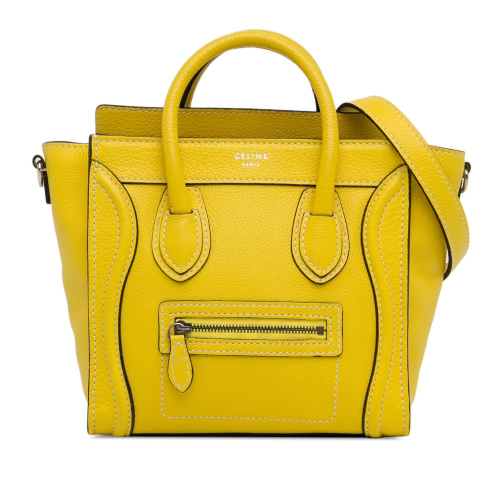 Celine AB Celine Yellow Calf Leather Nano Luggage Tote Italy