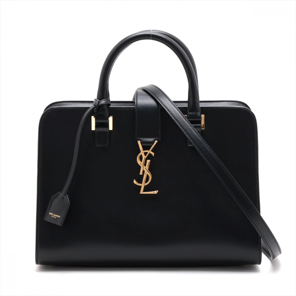 Saint Laurent Cabas Small Leather 2-Ways Top-handle Handbag Black