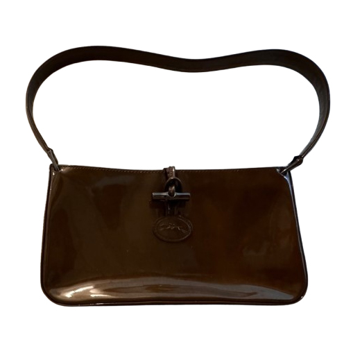 Longchamp Roseau, Reed Modell Lackleder schokoladenbraun