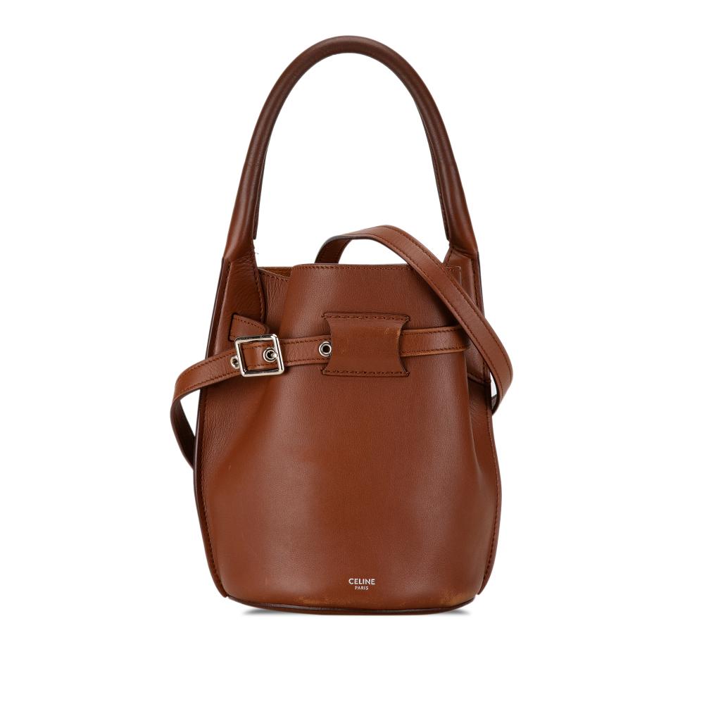 Celine B Celine Brown Calf Leather Nano Big Bucket Bag Italy