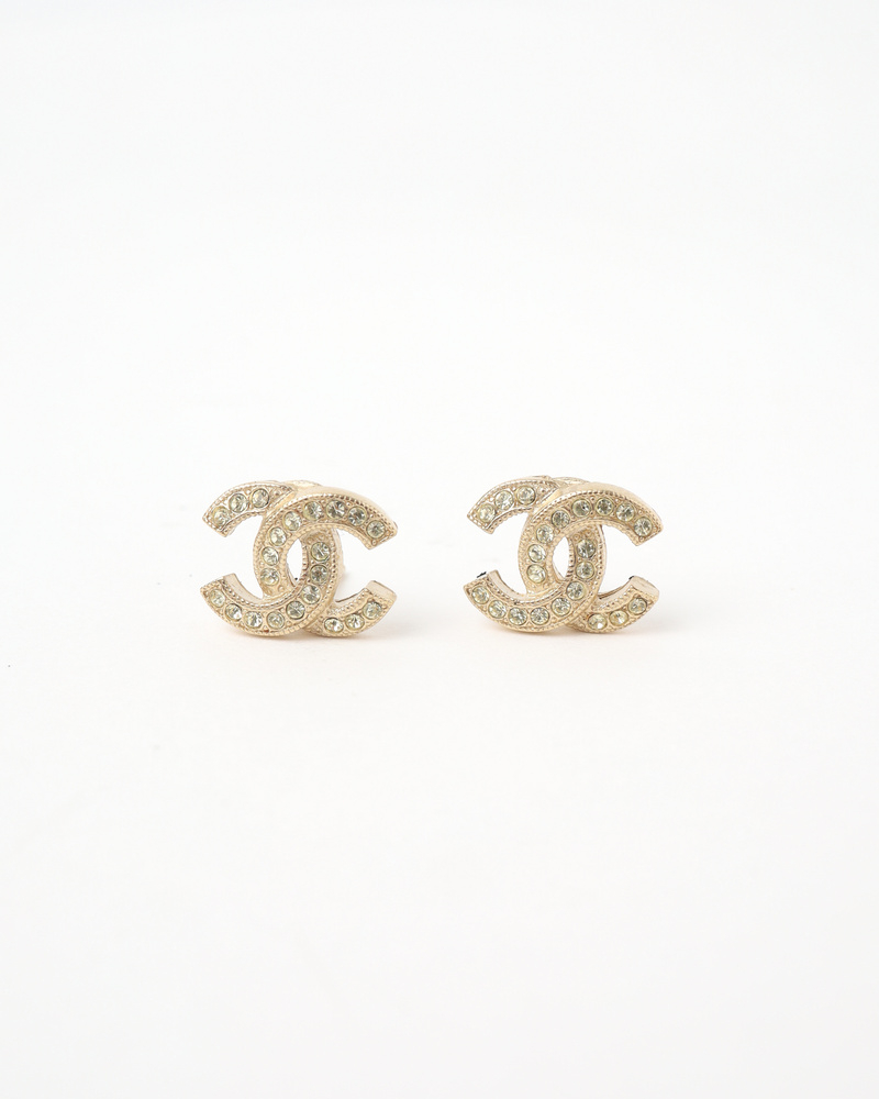 Chanel Coco Mark Rhinestone Earrings