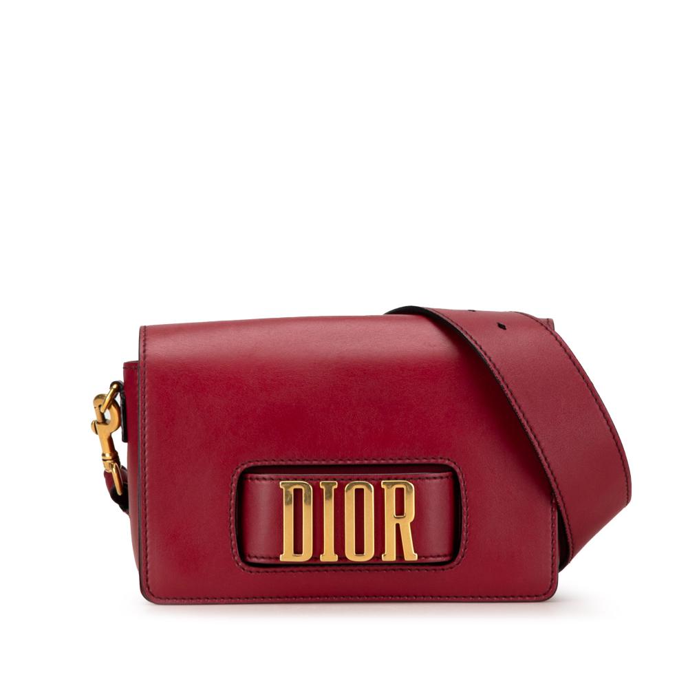 Christian Dior B Dior Red Calf Leather skin Dio(r)evolution Flap Italy