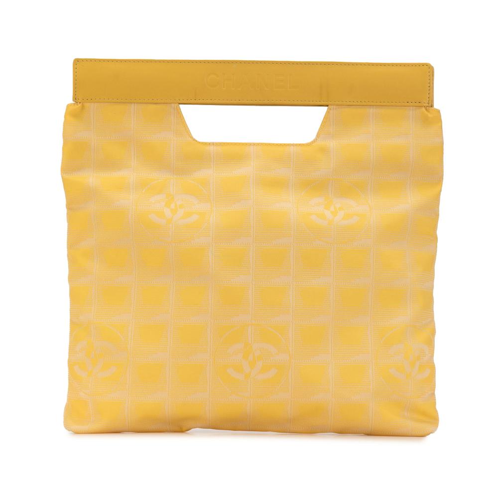 Chanel B Chanel Yellow Nylon Fabric New Travel Line Handbag France