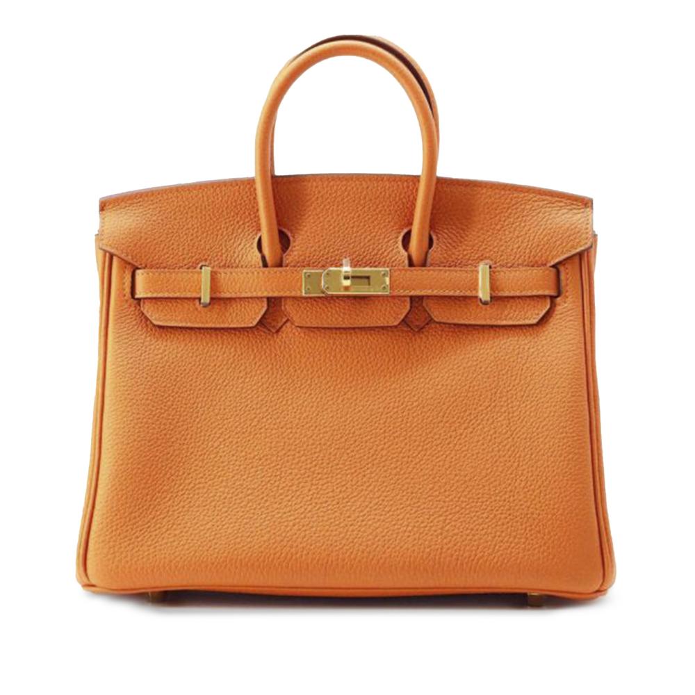 Hermès A Hermès Orange Calf Leather Togo Birkin Retourne 25 France