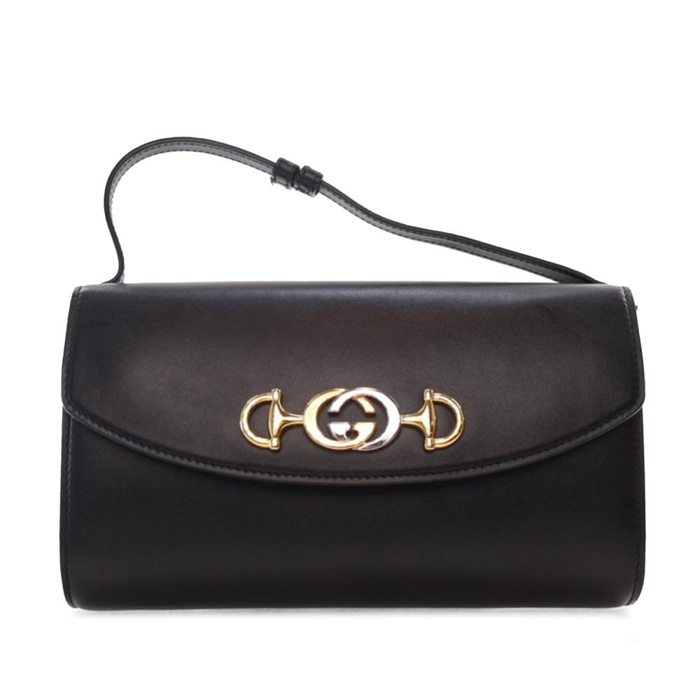 Gucci AB Gucci Black Calf Leather Small Zumi Satchel Italy